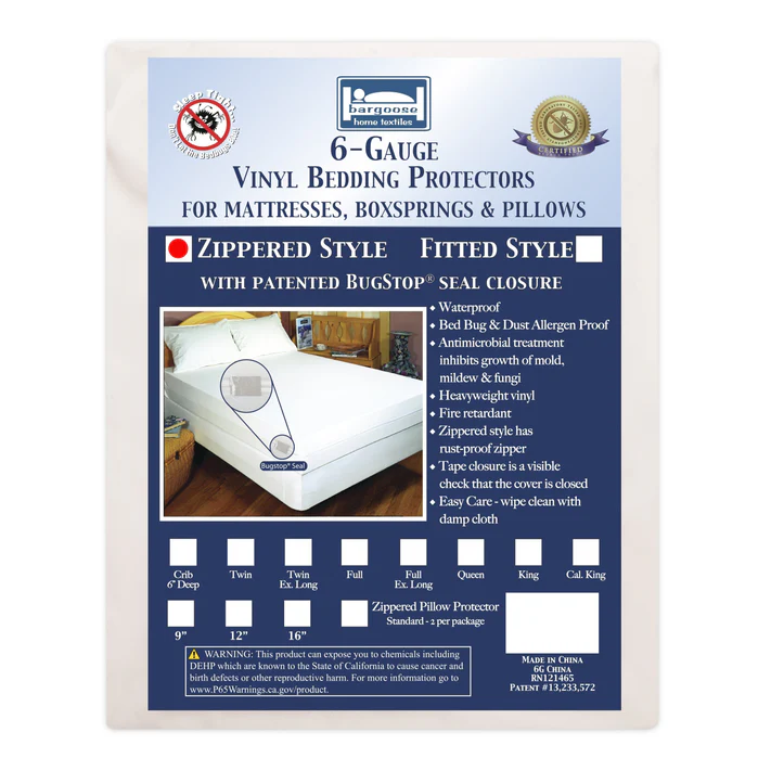 6 Gauge Vinyl Mattress Protector - BedBug Solution™ Zippered Cover