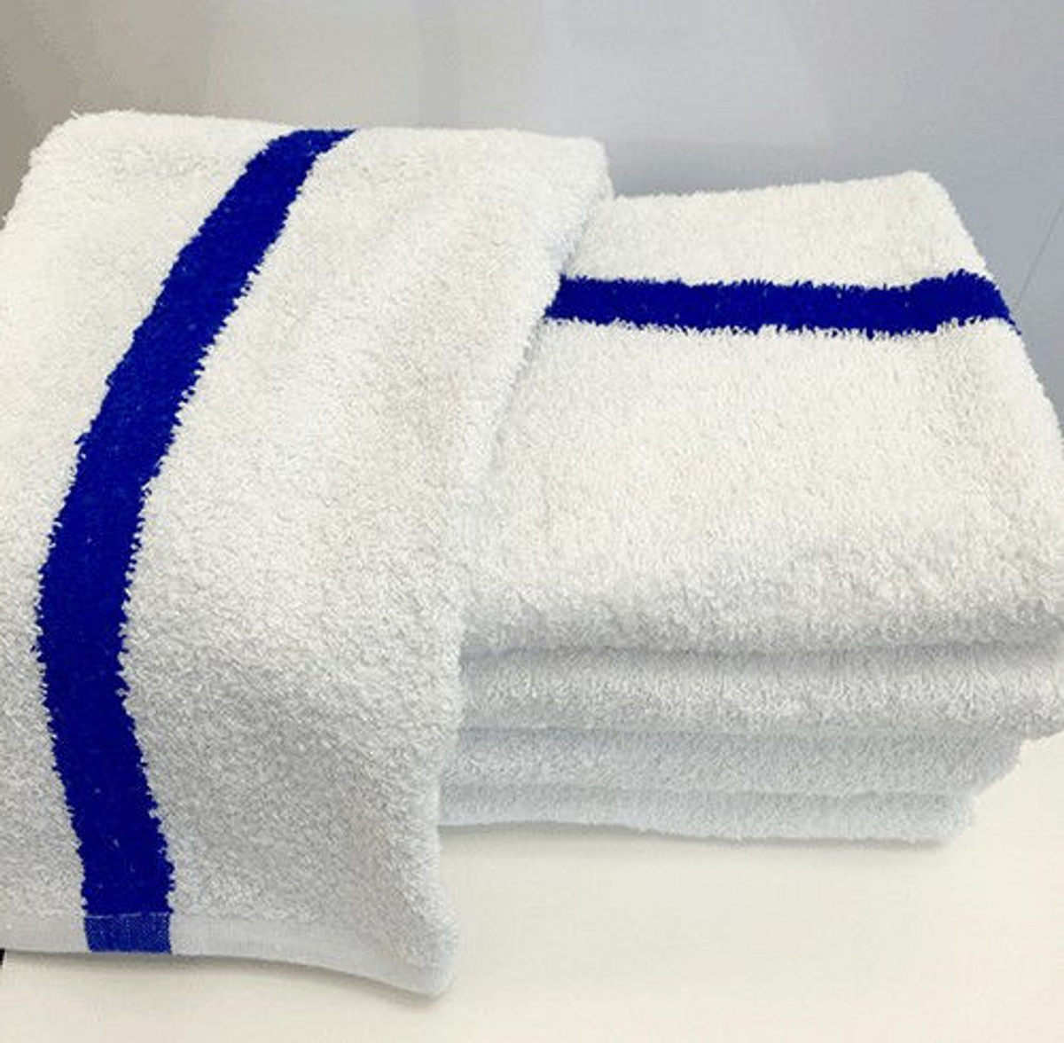 Bath Towel Blue Center Stripe Pool Towels - 1Concier