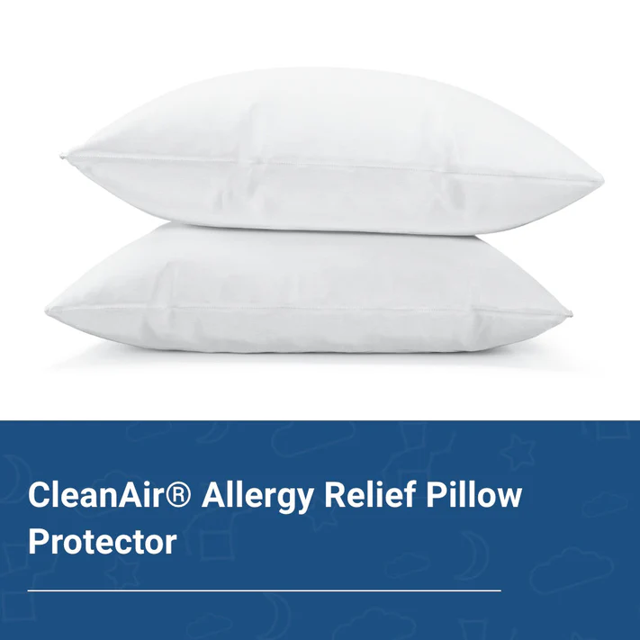 CleanAir® Allergy Pillow Protector - Zippered Dust Mite &amp; Spill Guard