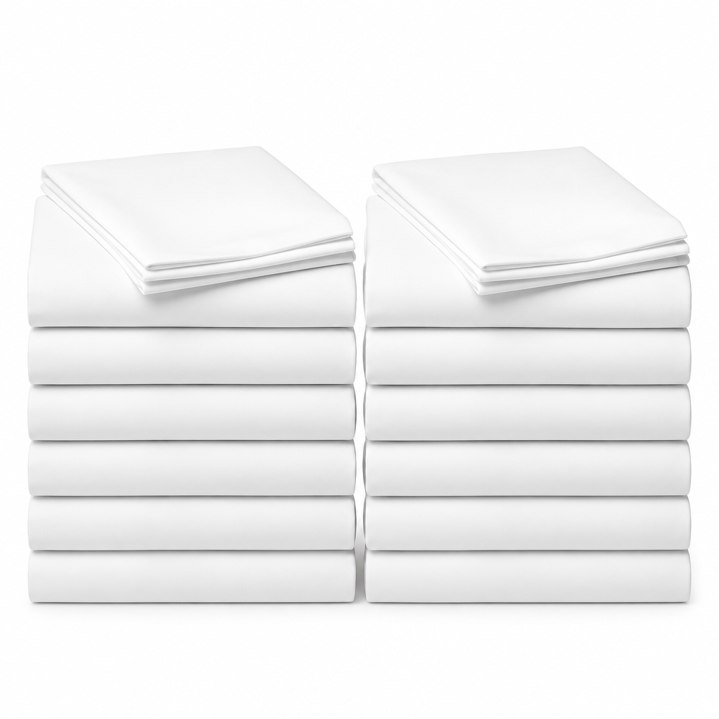 Proposed Product Image — Flat Sheet 66x104 T130 (12-piece comparison)